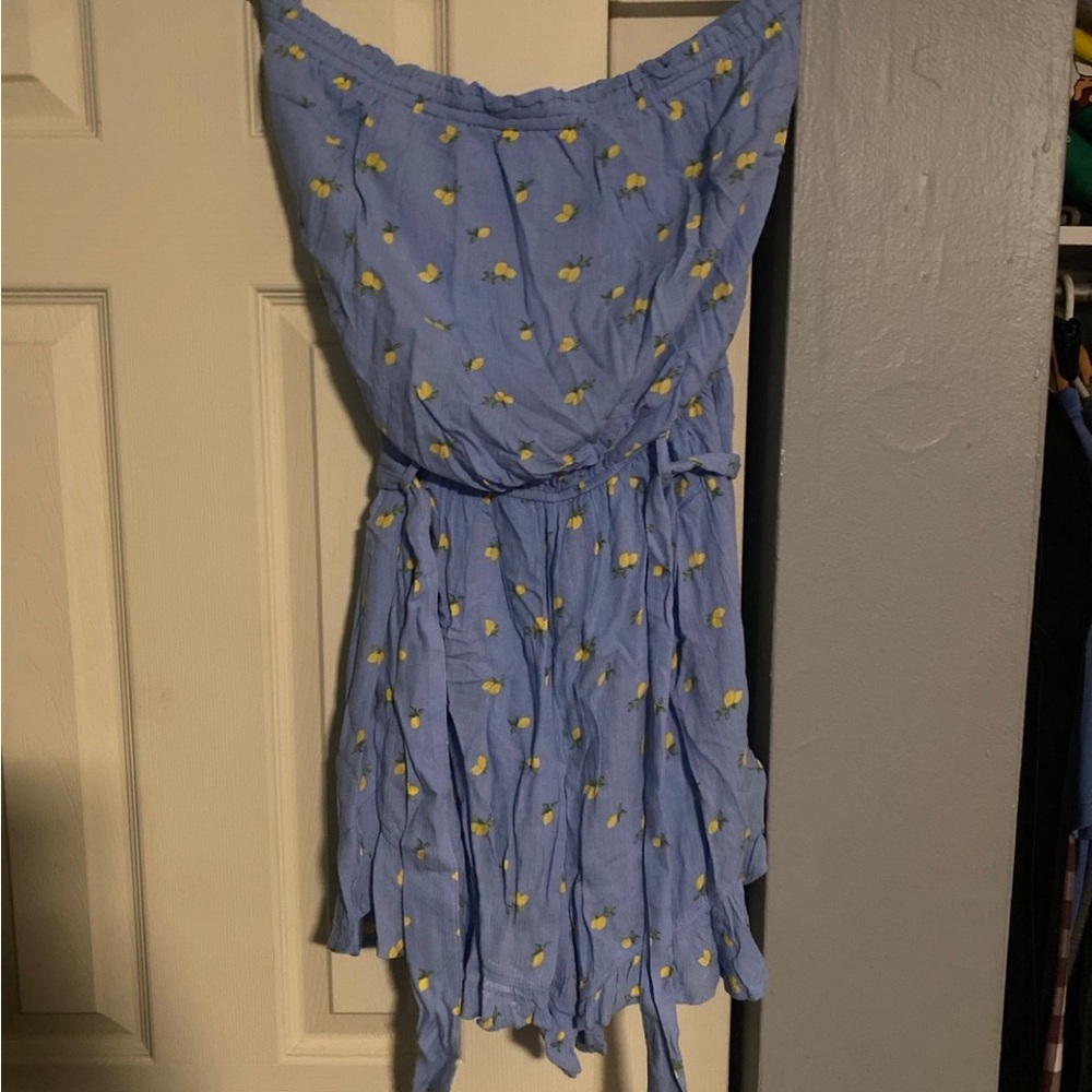 Hollister lemon strapless romper